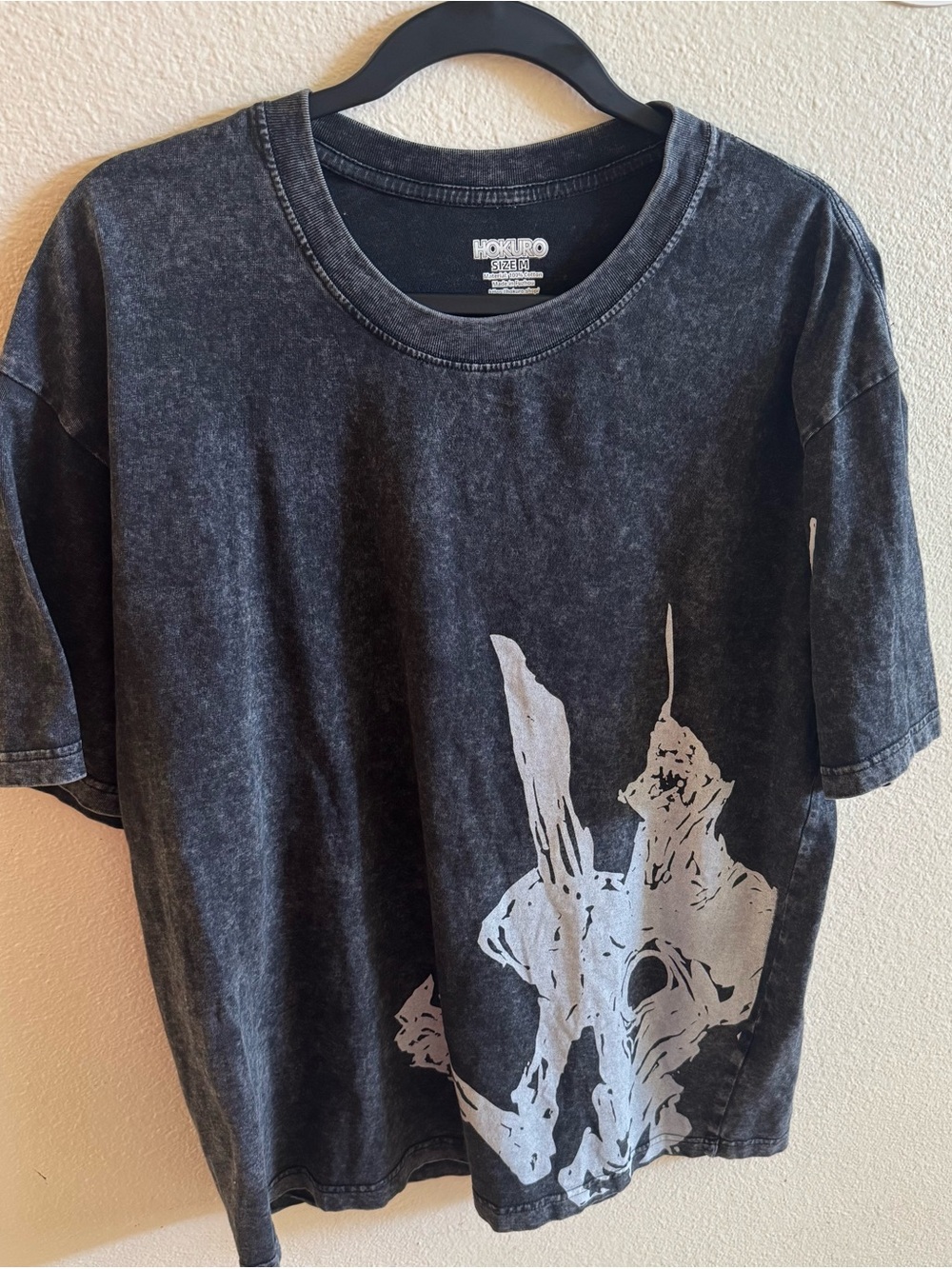Hokuro Black Washed Graphic Short Sleeve Tee by Hokuro